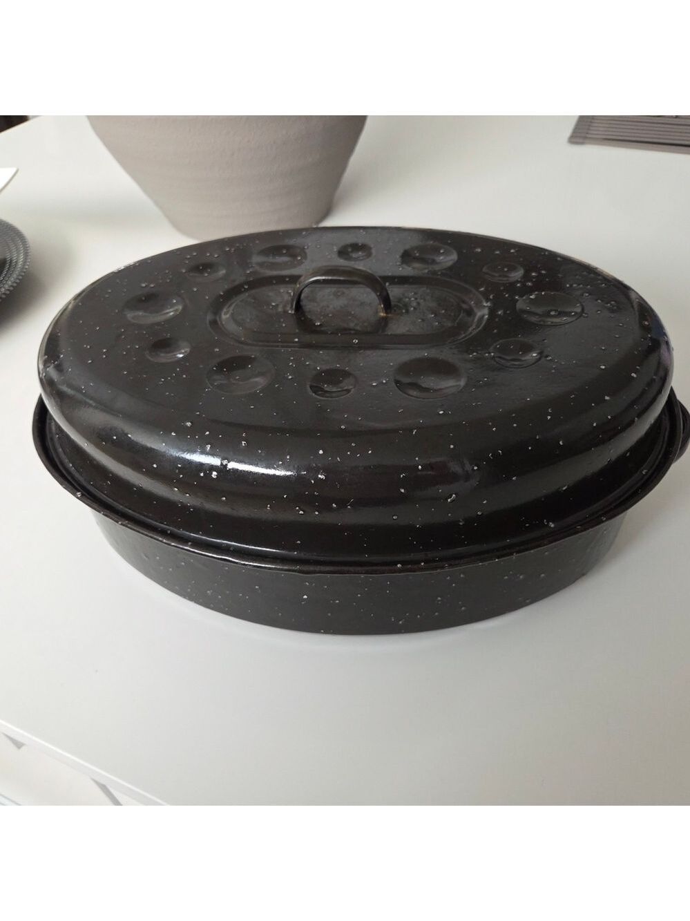 Black Enamel Roasting Pan
